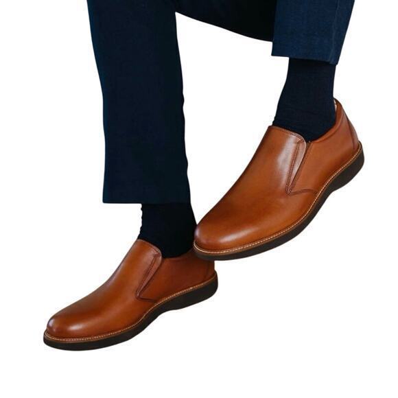 NWT Samuel Hubbard Men's Frequent Traveler Loafer‎ Whiskey Tan Leather US 9.5 W - Picture 3 of 16